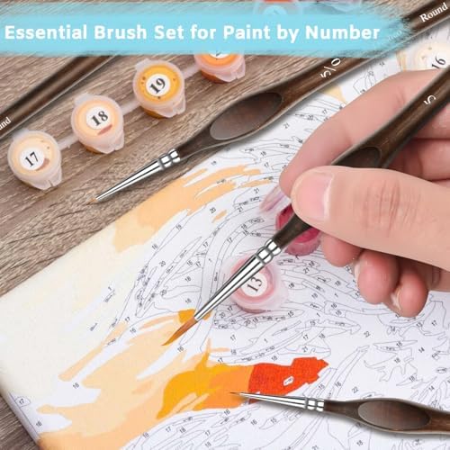 Detail Paint Brushes Set, 8 pcs Miniature Brushes for Fine Detailing
