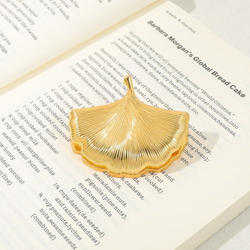 Vintage Plant Metal Bookmark Clips - Tree of Life/Tulip/Ginkgo Leaf Journal Clips, Traveler's Notebook Accessories, an Ideal Gift for Book Lovers and journaling Enthusiasts (Ginkgo Leaf Style A)