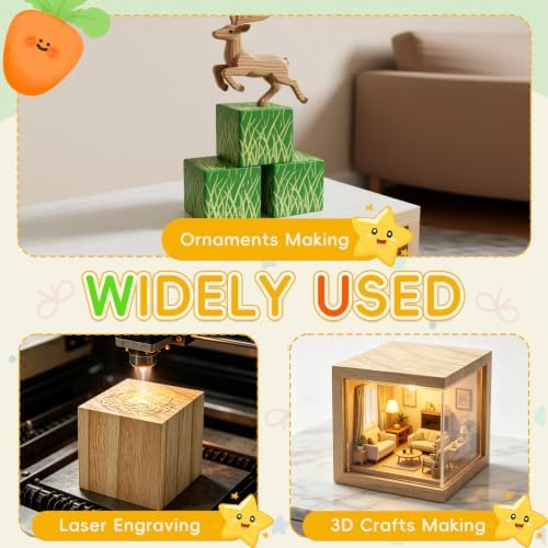 Cheardia 30 Pack 2 Inch Wooden Blocks for Crafts, Unfinished Wood Cubes Square Blank Block for Crafts Making, DIY Decor