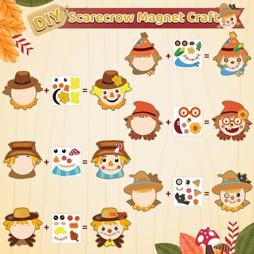 Haooryx Make Your Own Scarecrow Decoration Autumn Sticker Craft Kit