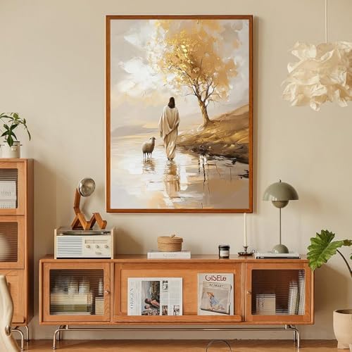 Jesus Paint by Numbers Kit for Adults Framed Canvas 12X16 in, Frameworkless