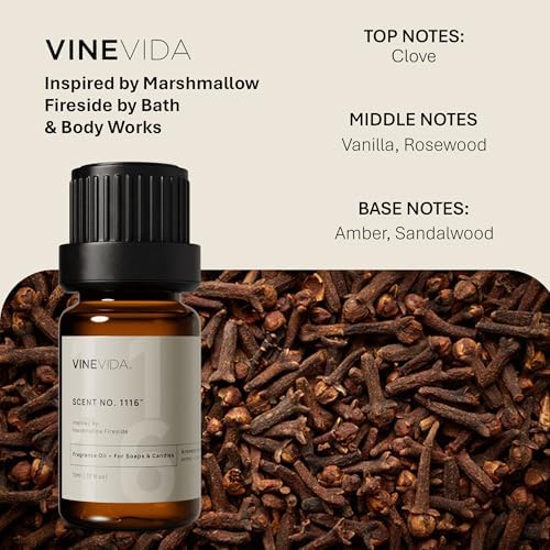 VINEVIDA [0.33oz] Marshmallow Fireside Fragrance Oil for Candle Making and Soap Making - Premium Candle Scents for Soy Candles
