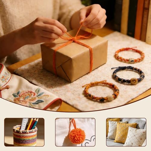 LE PAON Embroidery Floss - Cross Stitch Threads - Friendship Bracelets Floss - Crafts Floss - 14 Skeins Per Pack Embroidery Floss, Golden Brown Gradient