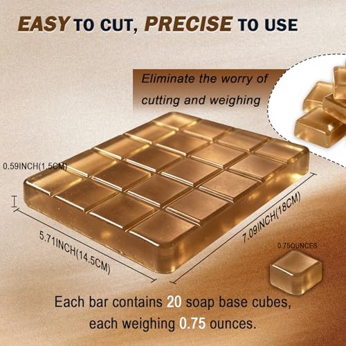 EDSRDRUS 15 Ounces Glycerin Soap Base - Scented Melt and Pour Base for DIY Crafting, Easy to Cut, Vegan and Natural, Moisturizing and Gentle on Skin, Perfect for Soap Making Supplies (Coffee)