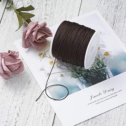 Elecrelive 100 Yards 0.8mm Coconut Brown Nylon Cord String Macrame Rope