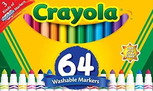 Crayola Washable Broad Line Marker Variety Set (64ct), Teacher School Supplies for Toddlers & Kids, Ultra-Clean, Window, & Gel FX Markers for Kids, 3+