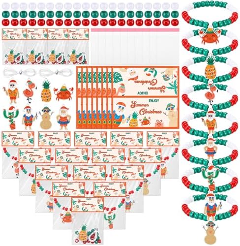 Soulchen 1102 Pcs/24 Sets Summer Christmas Beads Bracelets Craft Kit