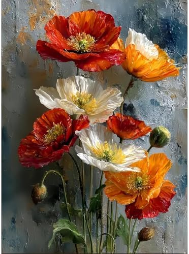 Square Diamond Painting Art Kits, Flowers DIY Square Diamond Art Home Decor