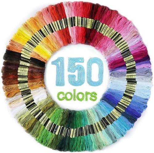 Maxee Embroidery Thread, 150 Colors Per Pack Embroidery Floss,8m Cross Stitch Threads,Friendship Bracelets Floss, Crafts Floss Rainbow Color