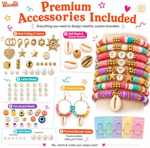 23000+ Clay Beads Bracelet Making Kit for Girls-120 Colors 6 boxes, Polymer Heishi Beads for Jewelry Making Kit, Charms for Bracelets,Bead Board Arts and Crafts Gifts for kids Fun Crafts for adults