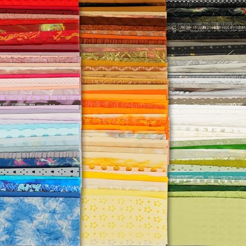208 Pcs Textured Scrapbook Paper and Mesh Fabric Assorted Set 12 Color