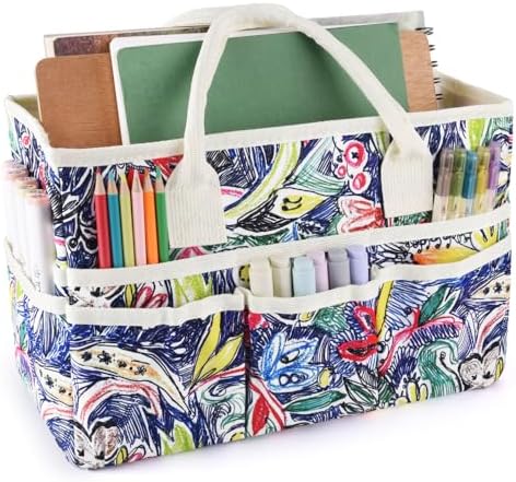 Craft Organizer Tote Bag with Multiple Pockets,Scrapbooking Art Storage
