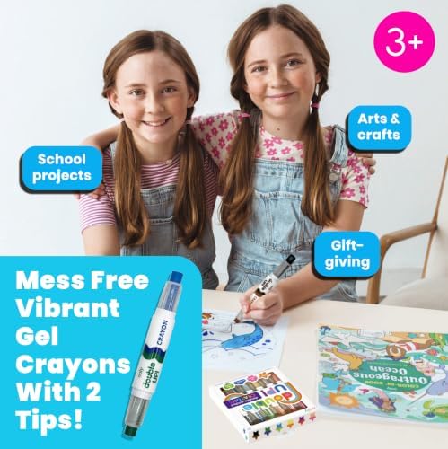 OOLY Double Up Double-Ended Twist-Up Crayons, Set of 6, 12 Colors