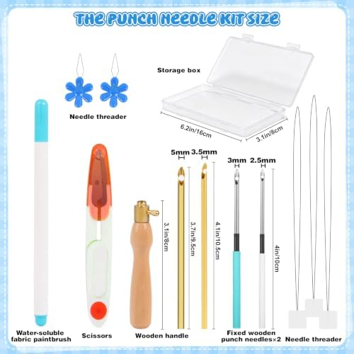 Punch Needle Kit Adults Beginner, Adjustable Punch Needle Tool
