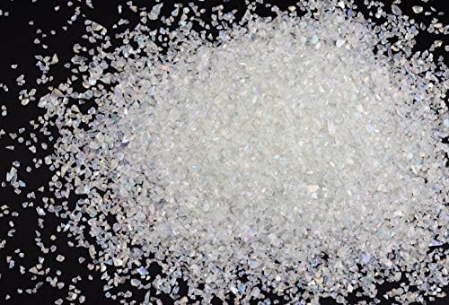 Crushed Glass Irregular Metallic Chips Sprinkles Chunky Glitter Transparency AB 100g 2-4mm for Nail Arts Craft DIY Vase Filler Epoxy Resin Mold Jewelry Making Decoration (Transparency AB, 2-4mm)