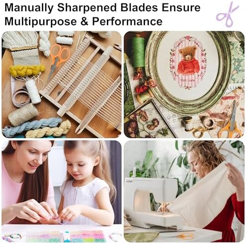 10 Pcs Small Scissors All Purpose, Stainless Steel Sharp Mini Detail Craft Scissors with Protective Cover for Embroidery, Paper Cutting, Sewing, Knitting, Crafting, 3.5" (Pack of 3)