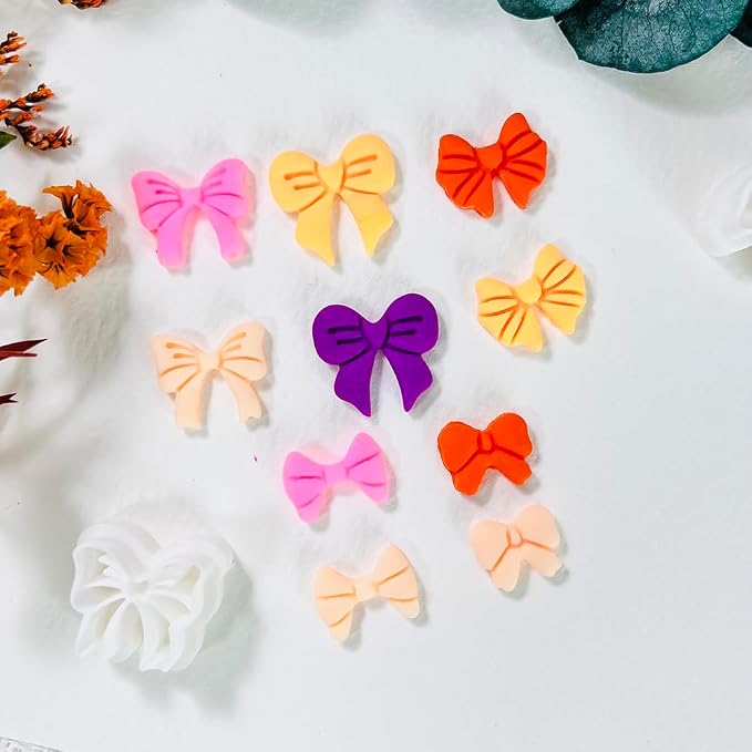 Xaekicr Polymer Clay Cutters Bow Set – 5PCS Cute Bow Clay Cutters for Polymer Clay Jewelry, Sweet Ribbon Clay Earring Cutters Shapes, DIY Clay Tools for Earrings, Charms and Crafts