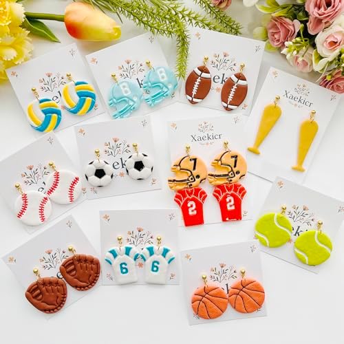 Xaekicr Sports Theme Polymer Clay Cutters Set – Multiple Shapes Clay Cutters for Polymer Molds, Clay Earring and Tools