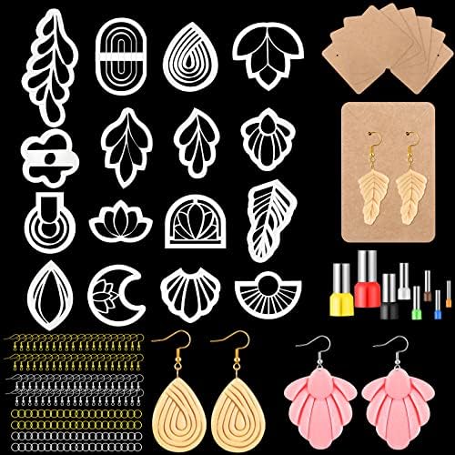Kajaia 114 Pcs Polymer Clay Earring Cutters Bohemian Polymer Clay Cutters for Earrings Set Jewelry Making Supplies for Women Craft DIY