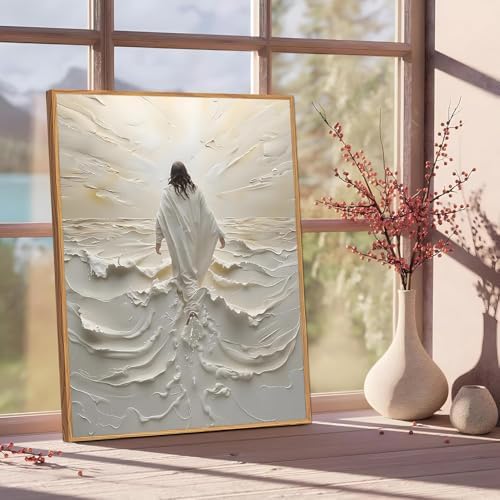 Jesus Paint by Numbers Kit for Adults Framed Canvas 12X16 in, Frameworkless