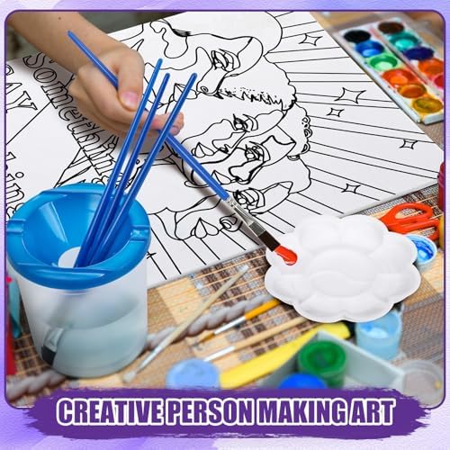 Sherr 140 Pcs 20 Set Pre Drawn Canvas Painting Kit, Anti-Domestic Violence
