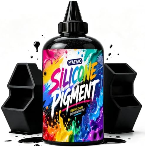 EYAEYAO Silicone Rubber Pigment - Black Paste Silicone Coloring Dye for Mold Making, Molding and Casting - Vibrant Color Pigment for Epoxy Resin Molds Making, Statues DIY Crafting (Black, 3.5 oz)