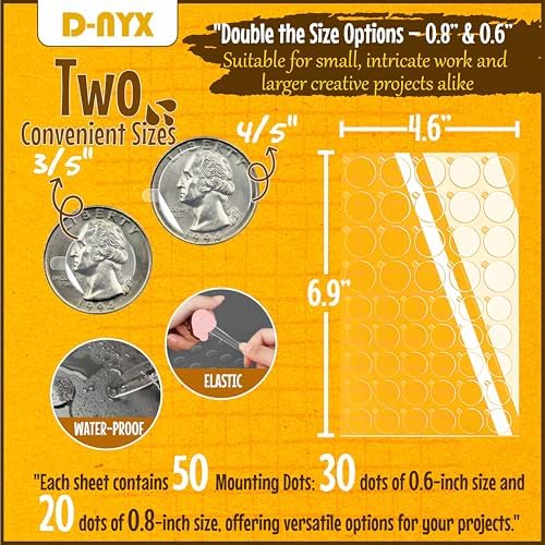 Double Sided Tape Sticky Dot Stickers 280, 350, 450, 550 or 700 Pack Removable Putty No Trace Clear Sticky Tack Waterproof Small Stickers for Festival Decoration Picture (700 Sticky Dots)