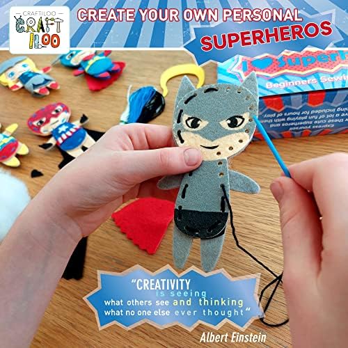 Superhero Sewing Kit for Little Kids - 5 Easy Felt Beginner Projects