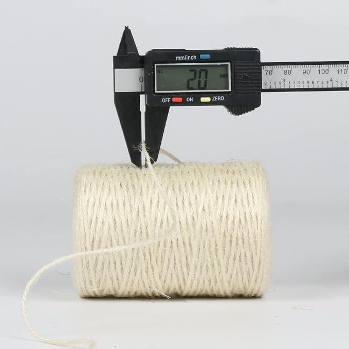 PerkHomy Natural Jute Twine 600 Feet Long Colored Twine Rope for Crafts Gift Wrapping Packing Gardening and Wedding Decor (Beige)