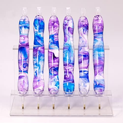 Praise V Do Diamond Art Painting Accessories Tool Kit Drill Pen, 5D Handmade Diamond Painting Drill Pen Stylus Tips Placers Heads and Glue Clays Clear Purple Blue
