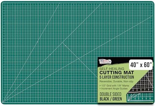 U.S. Art Supply 40"x60" Self-Healing Cutting Mat 5-Ply Green/Black