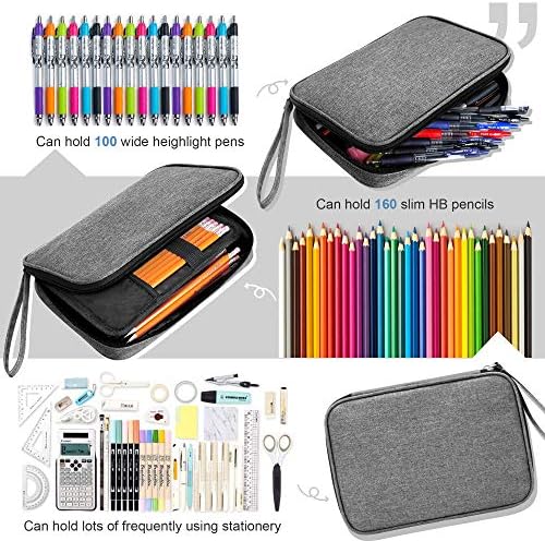 Zannaki Big Capacity Storage Pouch Marker Pen Pencil Case Simple Stationery Bag Box Art Tool & Sketch Storage Boxes for Bullet Journal Middle High School Office College Student Girl Women Adult Teen