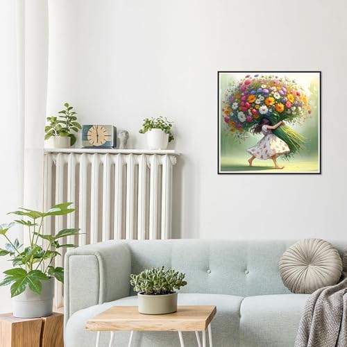 Ekuxom Diamond Art Kits for Adults-5D Flower Diamond Painting 14x14 inch