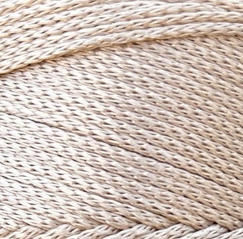 Polyester Macrame Cord 2mm x 251 Yards, 100% Polypropylene Premium Macrame Rope, Colorful Yarn Crochet Macrame Bag Craft for Wall Hangers, Bags, Bottom Plates, Carpets (Beige, 3 Skein)