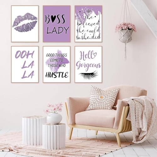 6 Pack Purple Diamond Art Kits for Adults Diamond Painting Kit for Beginner