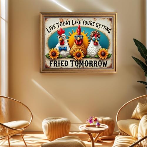 ARPADAMO Funny Rooster Diamond Art Kits for Adults Diamond Painting 16x12in