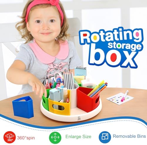 MeCids Rotating Desk Organizer Kids Art Supply Storage and Organization