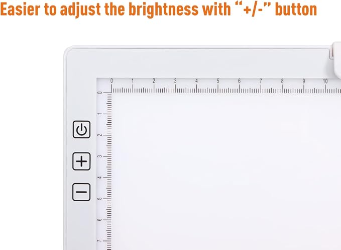YINGWOND Rechargeable A4 LED Light Pad w/Built-in Riser Stands, 6 Levels of Brightness, Type-c Charging Port, Evenly Illuminated Light Box for Tracing, and Diamond Painting- (White)