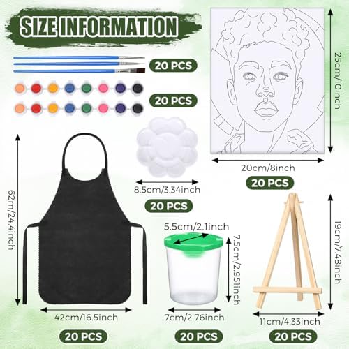 Sherr 140 Pcs 20 Set Pre Drawn Canvas Painting Kit, Cool Gentlemen and Lady