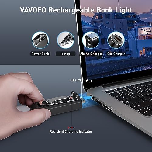 VAVOFO USB Rechargeable Book Light, Bookmark Clip on LED Reading Light