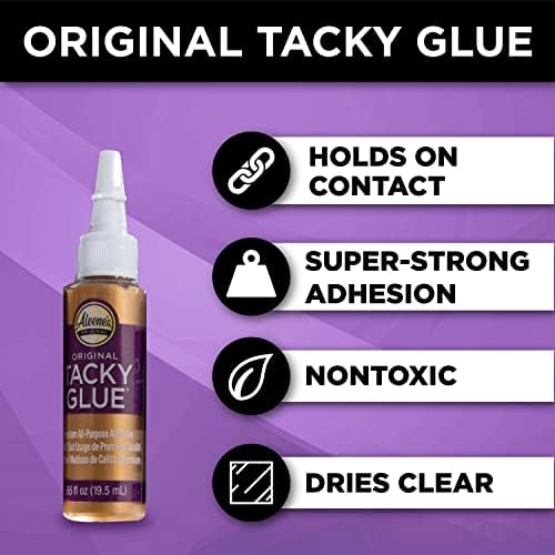 Aleene's Tacky 5-Piece Trial Pack, All Purpose Glue for Crafts and DIY Projects, Includes Original Tacky Glue, Clear Gel, Quick Dry, and Fast Grab Adhesive, .66 fl oz 5-Pack
