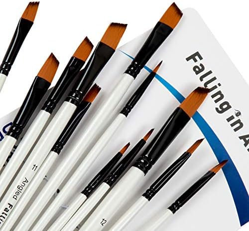 Falling in Art 12 PCS Professional Angled Paint Brushes Set