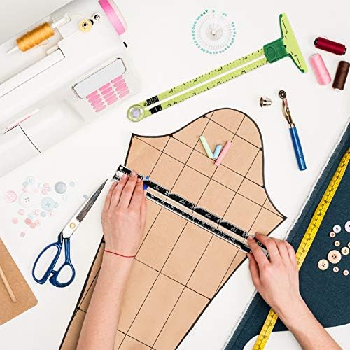 Frienda 2 Pieces Sewing Gauge with Sliding Marker, 5-in-1 Measuring Ruler