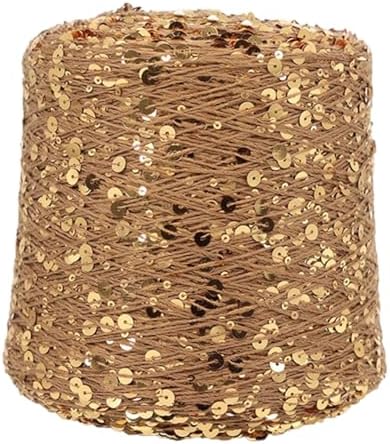 ECYC Ltd 153 Yards Cotton Sequin Yarn, Sparkle Sequin Thread for Knitting & Crocheting, DIY Craft Projects