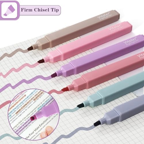 Vitoler Bible Highlighters,Cute Bible Accessories,Chisel Tip 8pcs | No Bleed, Assorted Colors Bible Study for Journaling Planner Notes School Supplie