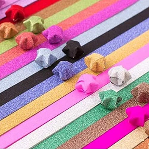 Origami Stars Papers Package DIY Paper Glitter Origami Stars, 400 Sheets, 20 Colors (20 Glitter Colors)