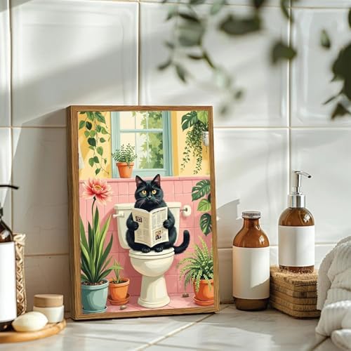 Cat Diamond Art Kits for Adults Round Diamond Painting 12x16 Inch