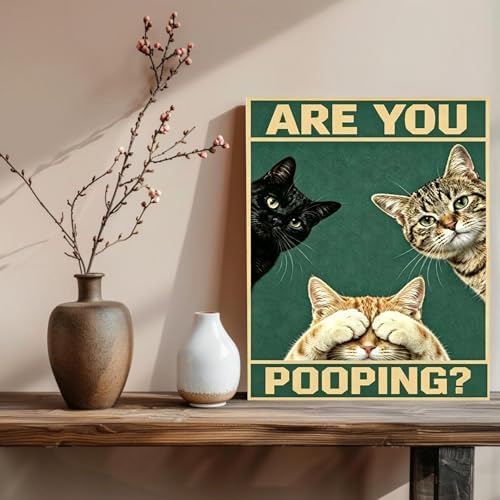 xcemhil Cat Paint by Numbers Kit for Adults Beginner, are Your Pooping Acrylic Paint by Number Kits Suitable for Home Wall Art Decor Gifts 16x20 Inch