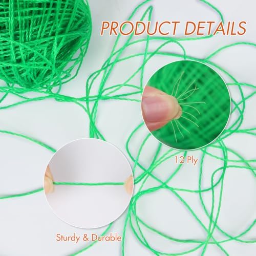 NICEEC 2 Skeins Polyester Plastic Yarn Hand-Knitted Yarn-11#Grass Green