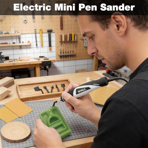 SHALL Mini Pen Sander, Electric Reciprocating Sander w/ 4 Adjustable Speeds